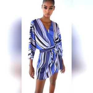 ZARA Satin Stripe Romper Jumpsuit (Small) New!